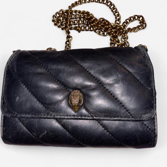 Kurt Geiger Handbags - Kurt Geiger Black and Gold Quilted Crossbody Bag